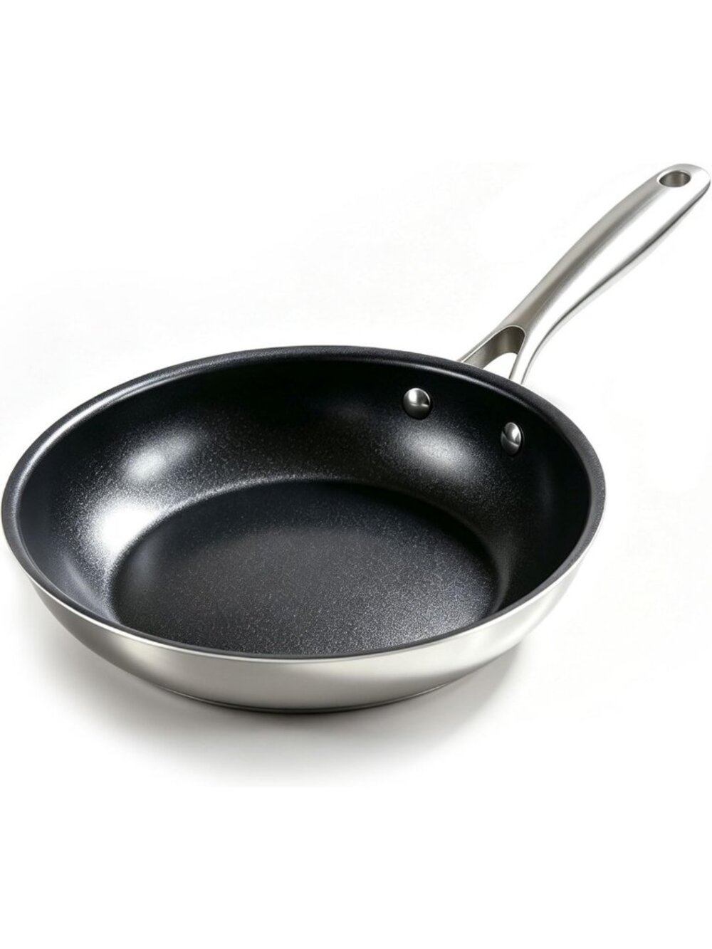 Nonstick Ceramic Frying Pan 9.5" - Induction Compatible Omelet Skillet, Nickel